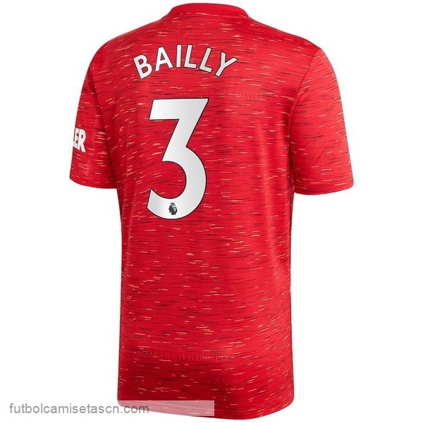 Camiseta Manchester United NO.3 Bailly 1ª 2020/21 Rojo
